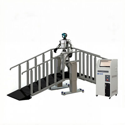 Robot Stair Climbing Test Station Stair Climbing Testing Equipment Customizable Stair Specs PLC Control Anti Fall Guardrails