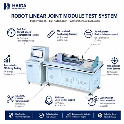 Robot Linear Joint Module Test System Linear Actuator Testing Machine Thrust Speed Backlash Positioning Accuracy