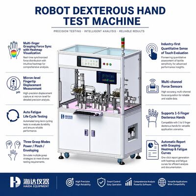 Robot Dexterous Hand Test Machine Multi Finger Grasping Force Tester Fingertip Displacement Fatigue Life Testing Equipment