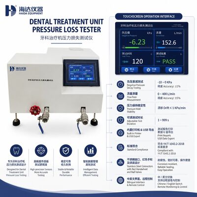 Dental Treatment Unit Pressure Loss Tester Negative Pressure Decay Testing Machine 0.01 kpa Resolution Dental Equipment