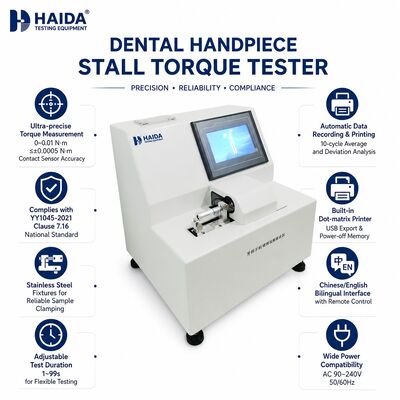 Dental Handpiece Stall Torque Tester Torque Measurement Machine for Dental Turbine QC Testing Equipment High Precision 0.0005 Nm